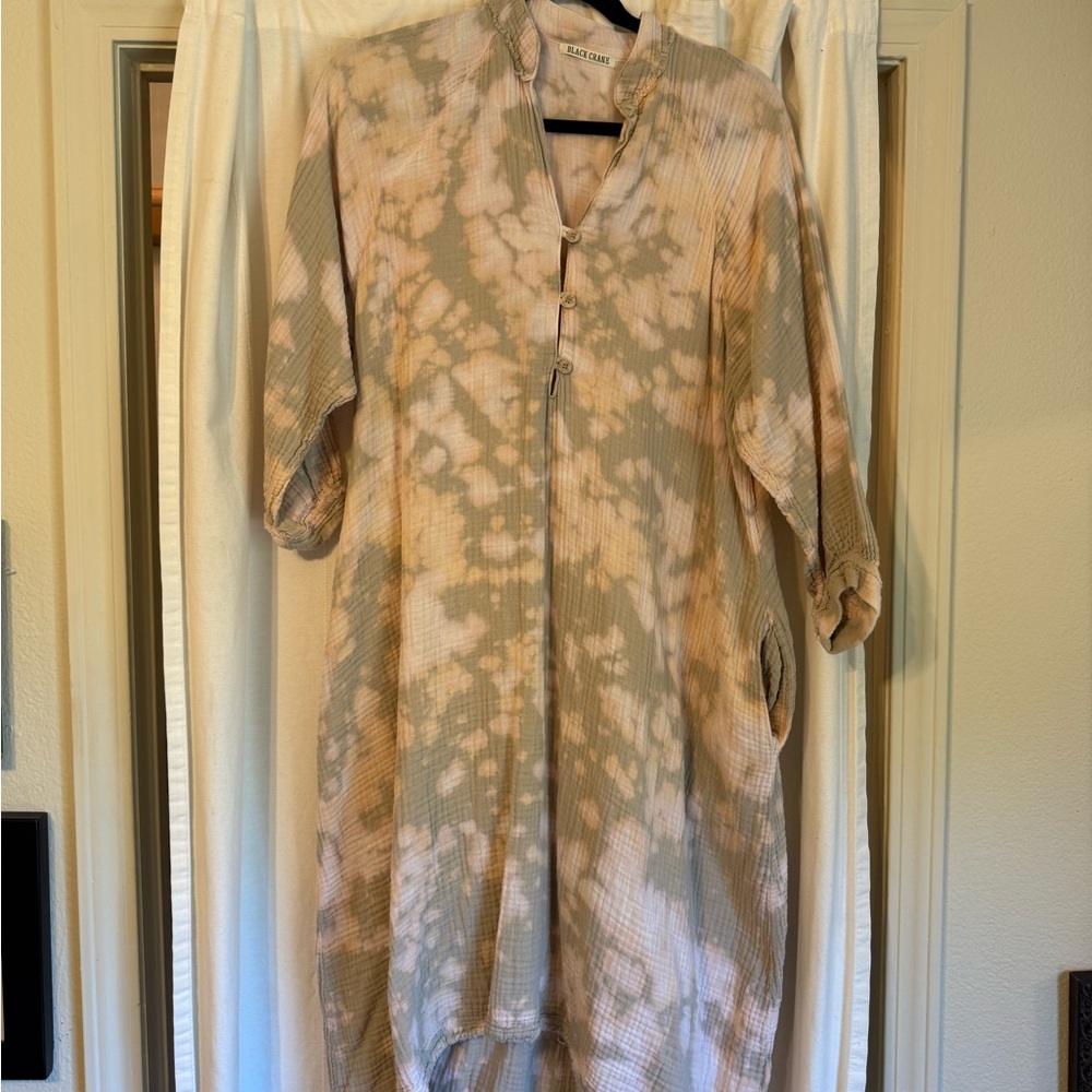 BLACK CRANE Tie-Dye Button-Up Tunic/Dress